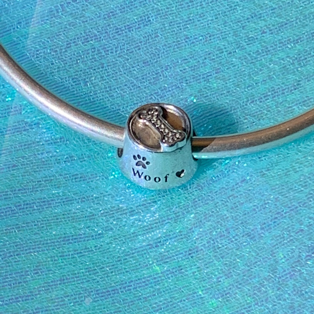 Authentic Retired Pandora Dog Bowl Charm